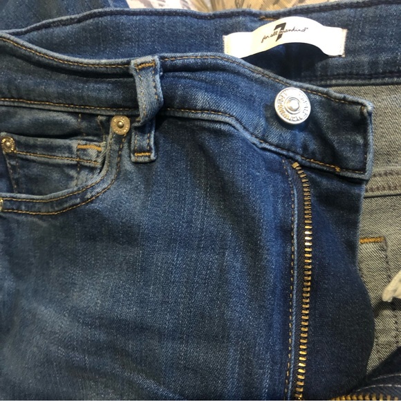 ❤️7 for All Mankind HW Skinny Slim Illusion Luxe Lovestory Blue Jeans Size 26 - Picture 6 of 8
